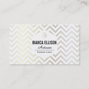 Cartão De Visita Moda Artista II Ornamentado, Chevron (Dourado br