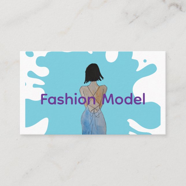 Cartão De Visita Moda Asiática com Bob  (Frente)