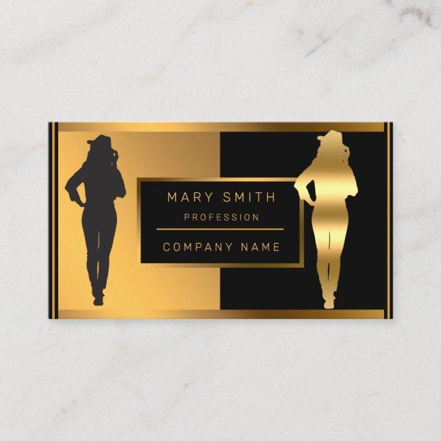 Cartão De Visita Moda Clássica De Luxo Adicione Seu Texto Para Ela (Frente)