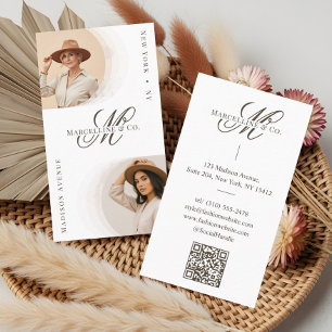 Cartão De Visita Moda de Luxo Monograma de Letra Gráfica Foto de De