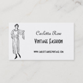 Cartão De Visita Moda de Vintagem Preta e Branca