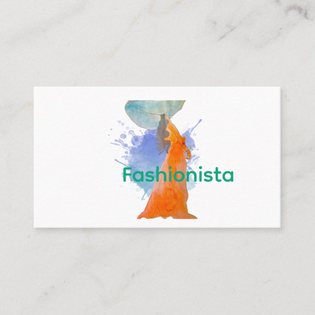 Cartão De Visita Moda Latina com Chapéu (Frente)