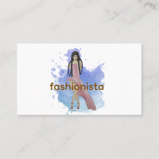 Cartão De Visita Moda Latina com vestido curto e longo