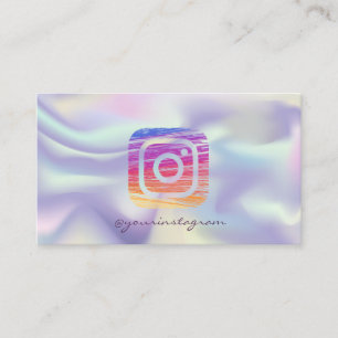 Cartão De Visita Moda Legal Holográfico Mídia Social Instagram