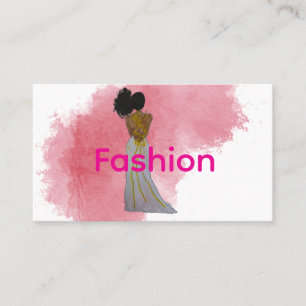 Cartão De Visita Moda Negra com Afro Puff Lateral
