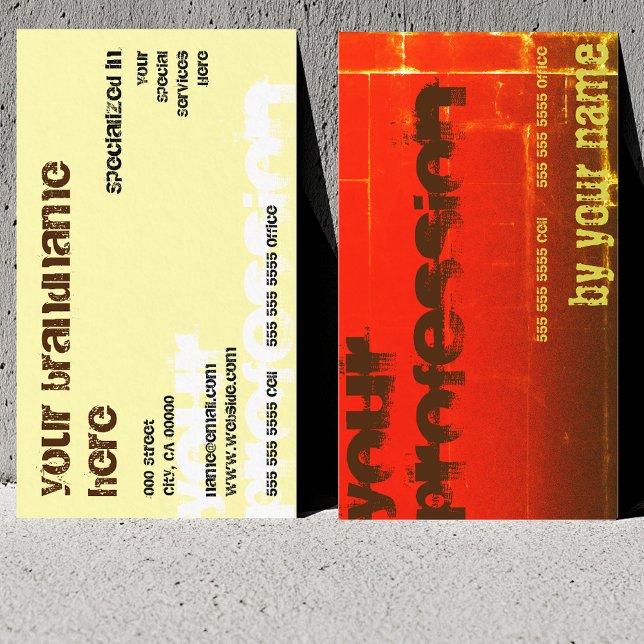 Cartão De Visita Moda para todos os negócios Chic Red Dourado Brown (Criador carregado)