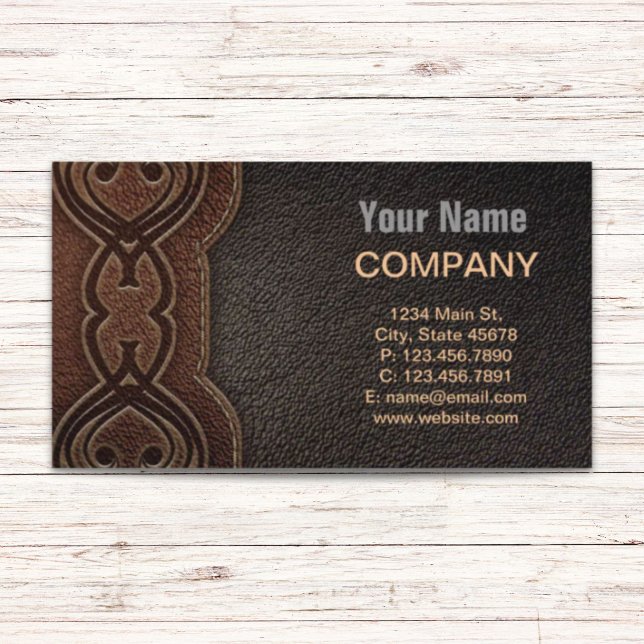 Cartão De Visita Moda russa do cowboy castanho no oeste (Rustic cowboy fashion brown western country business card)