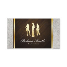 Modas / Couro Branco e Madeira / Trilha Dourada