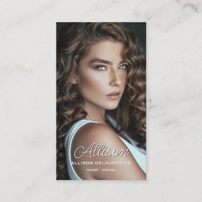 Cartão De Visita Model and Talent Business Card | QR Code (Frente)