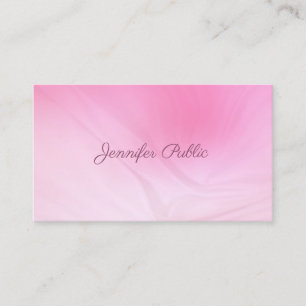 Cartão De Visita Modelo Cor-de-Rosa Manuscrito Elegante Profissiona