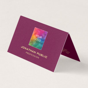 Cartão De Visita Modelo da Borgonha do Luxo Carregue seu logotipo d