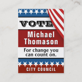 Cartão De Visita Modelo da campanha eleitoral