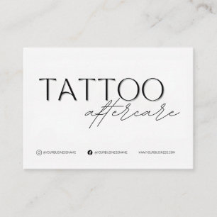 Cartão De Visita Modelo da placa de aftercare de tatuagem pessoal c