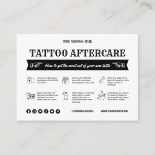 Cartão De Visita Modelo da placa de assistência externa de tatuagem