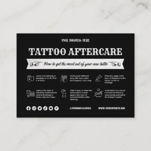 Cartão De Visita Modelo da placa de assistência externa de tatuagem