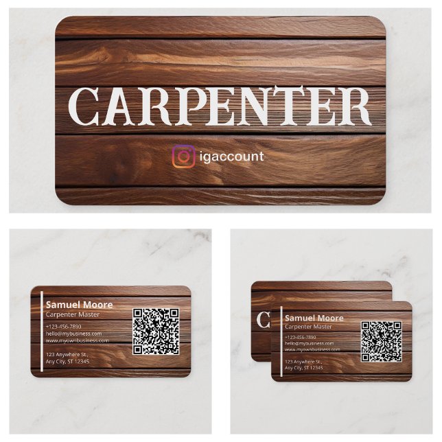 Cartão De Visita Modelo de Carpinteiro de amostra Design comercial (Carpenter Sample Model Design Commercial Business Card
)
