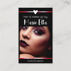 Cartão De Visita Modelo de Código QR de Fotografia das Linhas Rosa 