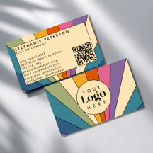 Modelo de Código QR de Logo Personalizado Arco-íri
