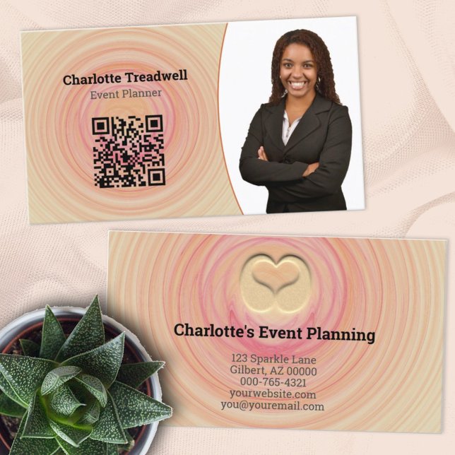 Cartão De Visita Modelo de Código QR espiral de Abstrato profission (Criador carregado)