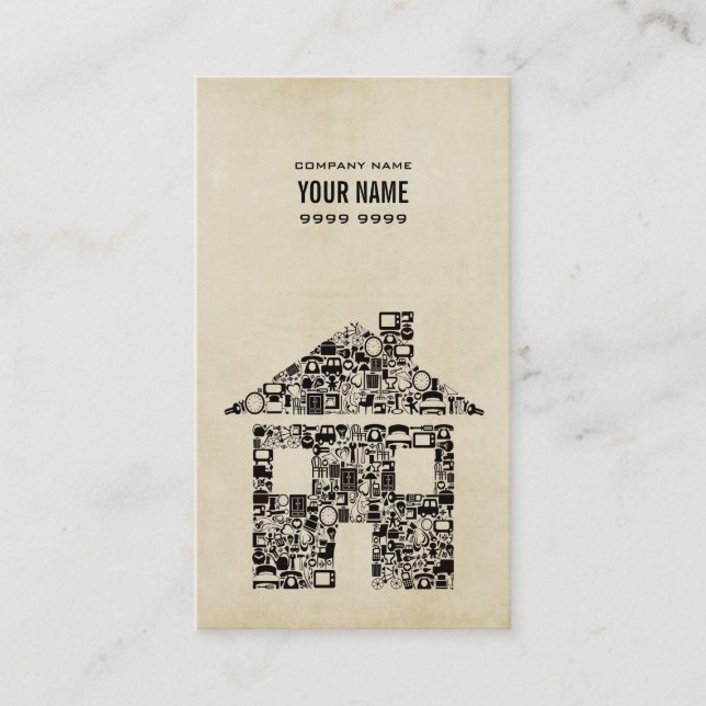 Cartão de visita Modelo de Construção do Modern Bu (Frente)