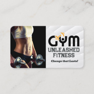 Cartão De Visita Modelo de Fitness Tipografia de Academia