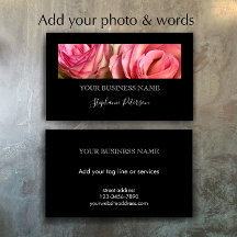 Modelo de foto floral personalizado preto moderno 