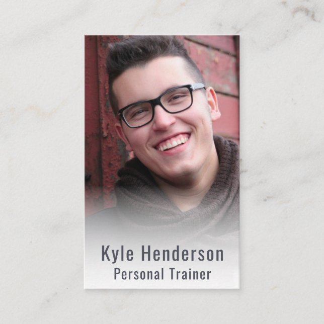 Cartão De Visita Modelo de Fotografia de Malhação do Treinador Pess (Frente)