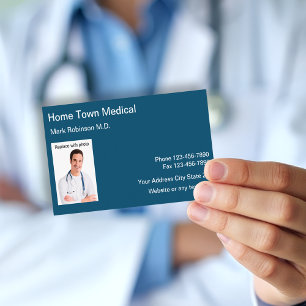 Cartão De Visita Modelo de Fotografia do Médico da Família Médic