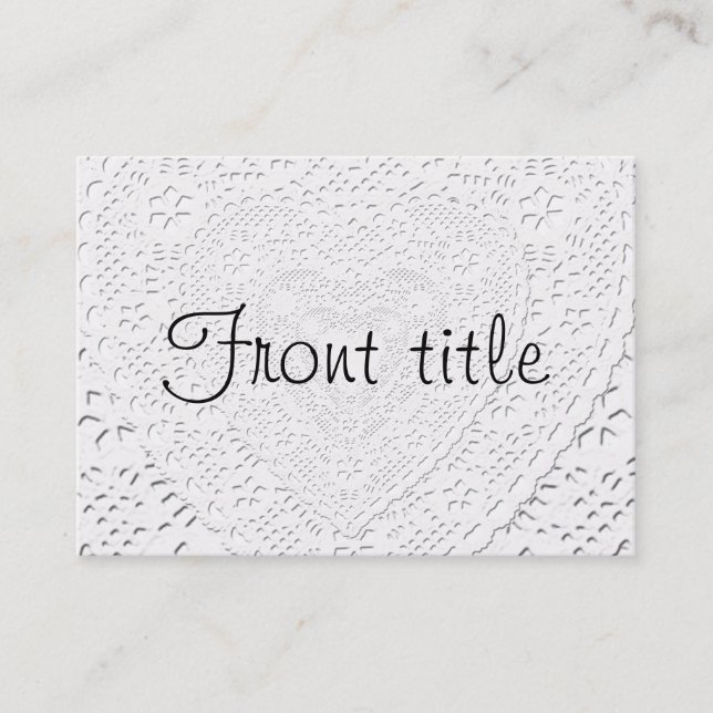 Cartão De Visita Modelo de fundo do Tecido de rendas brancas (Frente)