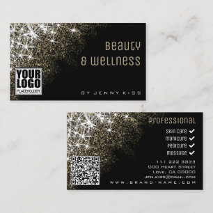 Cartão De Visita Modelo de logotipo de código QR Estrelas luminosas