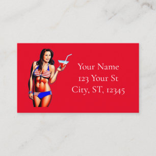 Cartão De Visita Modelo de Malhação Bikini Patriótico Thunder_Cove