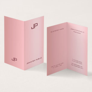 Cartão De Visita Modelo de Monograma Simples Elegante Dourado Elega