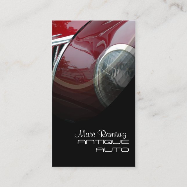 Cartão De Visita modelo de negócios de restauração automática antig (Frente)