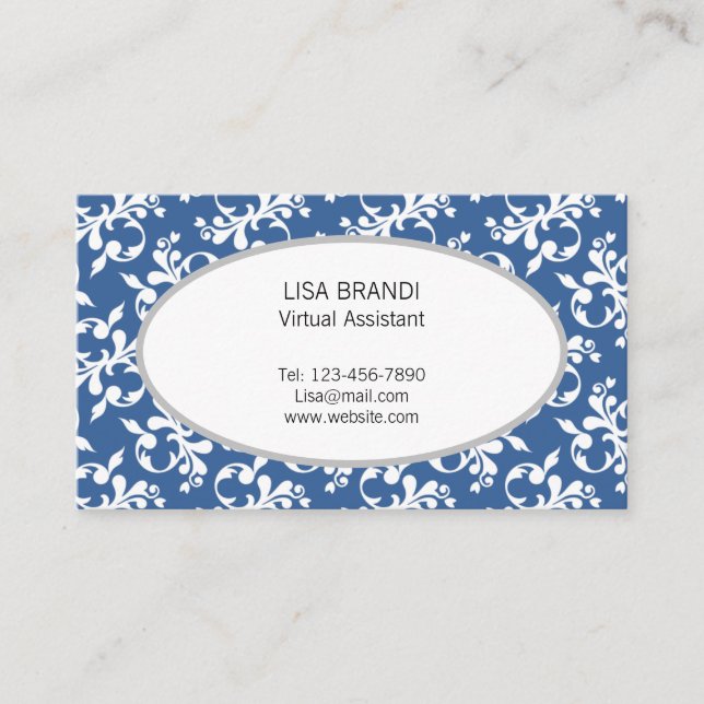 Cartão De Visita Modelo de Padrão Floral Decorativo (Frente)