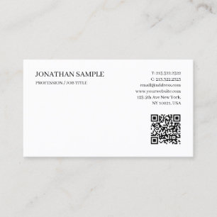 Cartão De Visita Modelo de QR Code de Texto Personalizado Moderno e