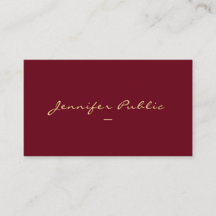Cartão De Visita Modelo de Script de Manuscrito Dourado Personaliza