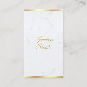 Cartão De Visita Modelo de Script Dourado Moderno Manuscrito