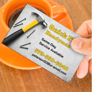 Cartão De Visita Modelo de Serviços de Reparo Residencial no Mesmo 