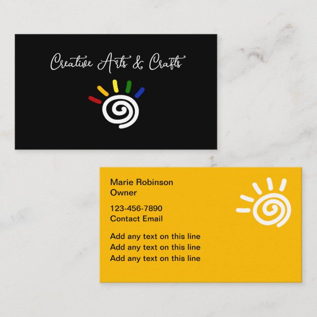 Cartão De Visita Modelo de Tema de Artes e Artesanatos (Frente/Verso)