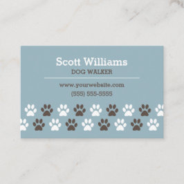 Cartão De Visita Modelo do caminhante do cão do impressão da pata