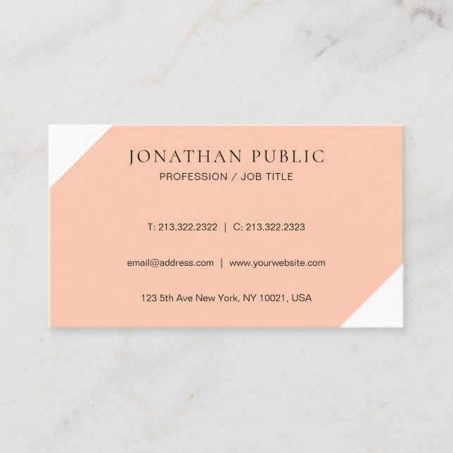 Cartão De Visita Modelo Elegante Design minimalista moderno (Frente)