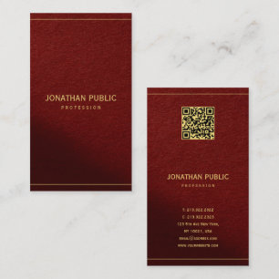 Cartão De Visita Modelo Elegante Dourado Com Código QR Luxuoso