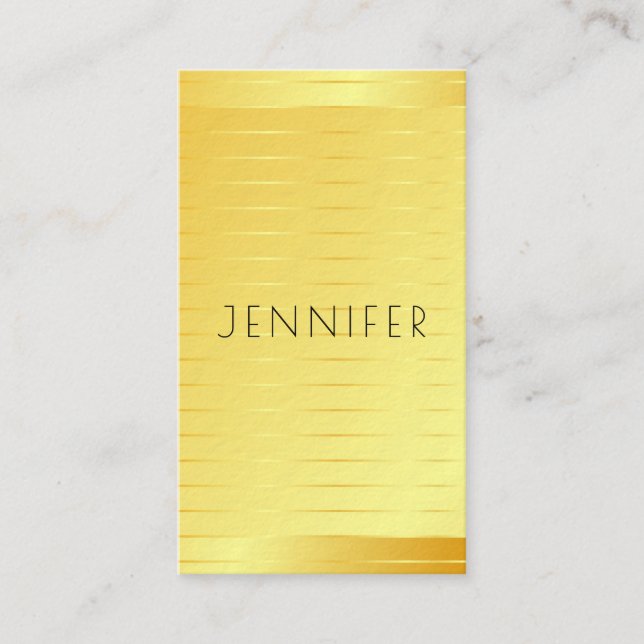 Cartão De Visita Modelo Elegante Dourado profissional (Frente)