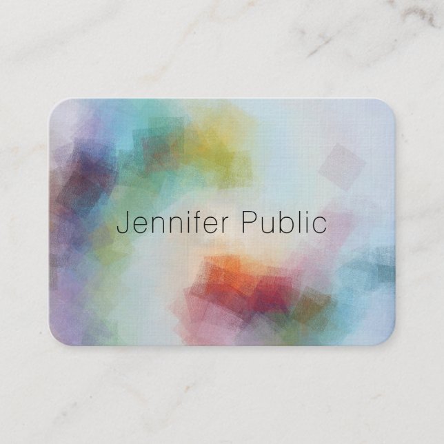 Cartão De Visita Modelo Elegante para Abstrato de Arte Moderna (Frente)