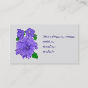 Cartão De Visita Modelo floral do petúnia roxo