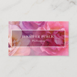 Cartão De Visita Modelo floral moderno elegante dos rosas da