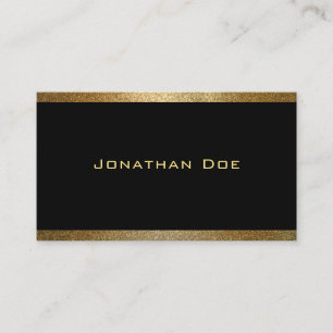Cartão De Visita Modelo Gráfico Dourado preto Elegante moderno