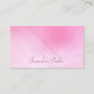 Cartão De Visita Modelo Manuscrito Rosa Elegante Tendência Script