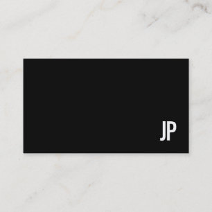 Cartão De Visita Modelo minimalista branco preto monograma