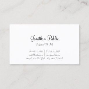Cartão De Visita Modelo Minimalista de Letra de Caligrafia Elegante